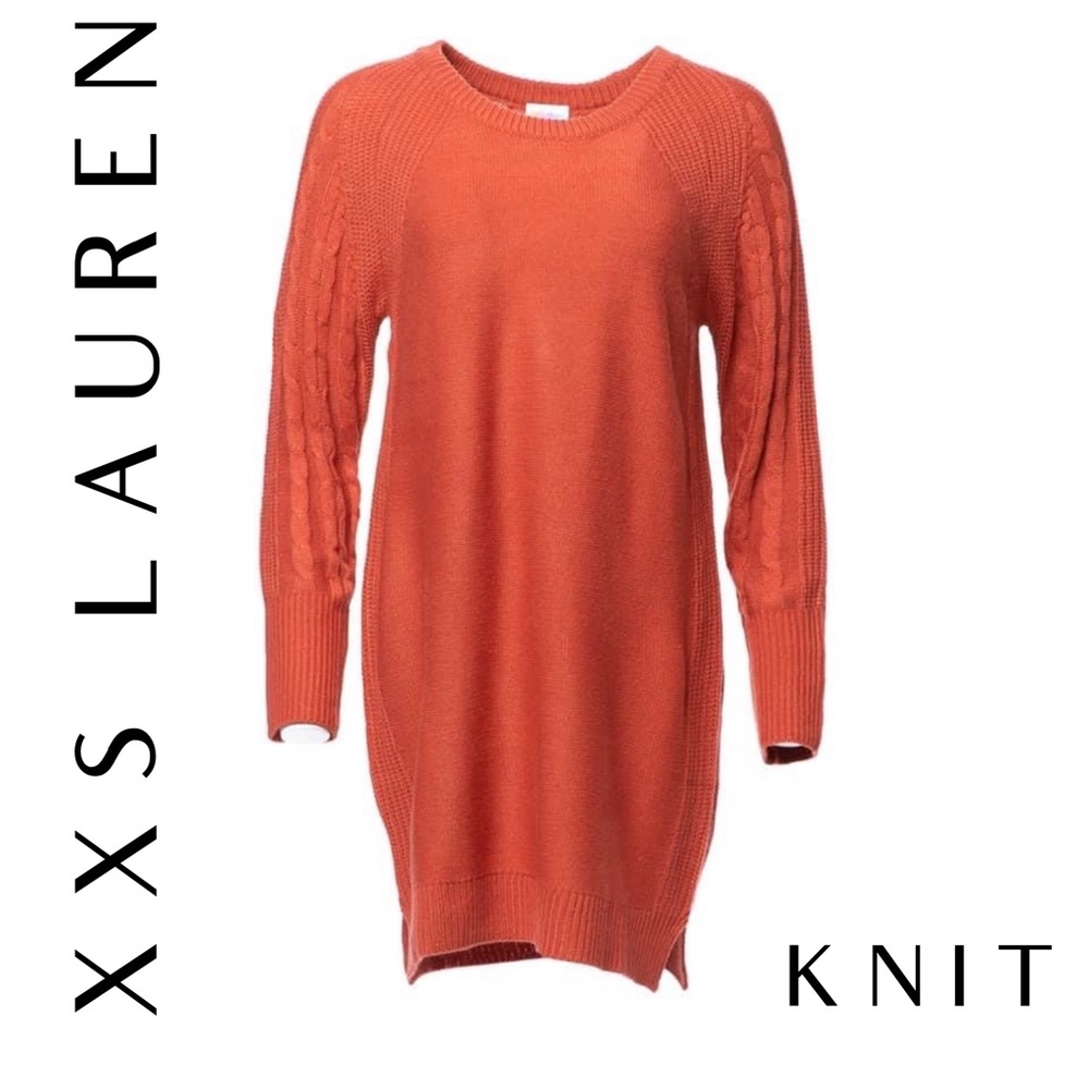 NWT Lularoe Lauren Sweater Dress Size XXS Sweet Orange
